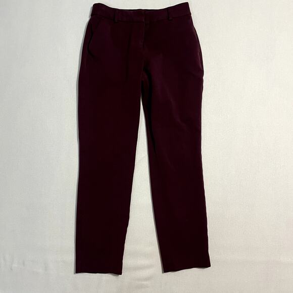 Express Women's Burgundy Columnist Ankle Pants Trousers - Size 2 - Picture 2 of 9
